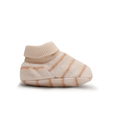 Teddy baby booties stripes