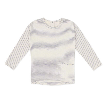 Drop-shoulder top l/s stripes