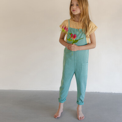 Twill loose dungarees - Pants - Sustainable kids clothing