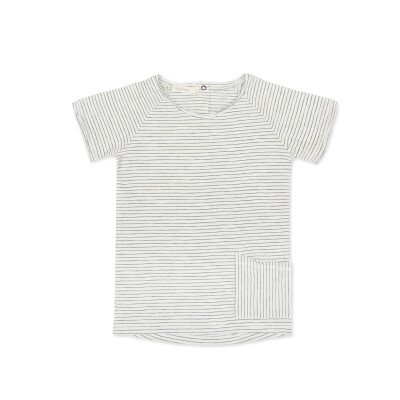 Raw-edged tee s/s stripes