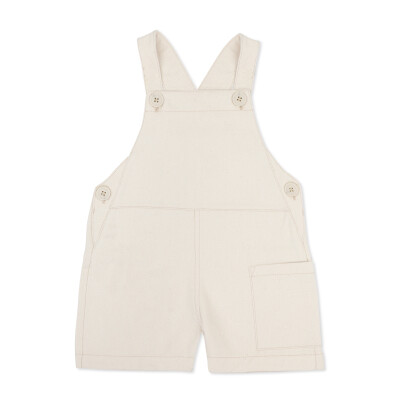 Undyed twill short dungarees